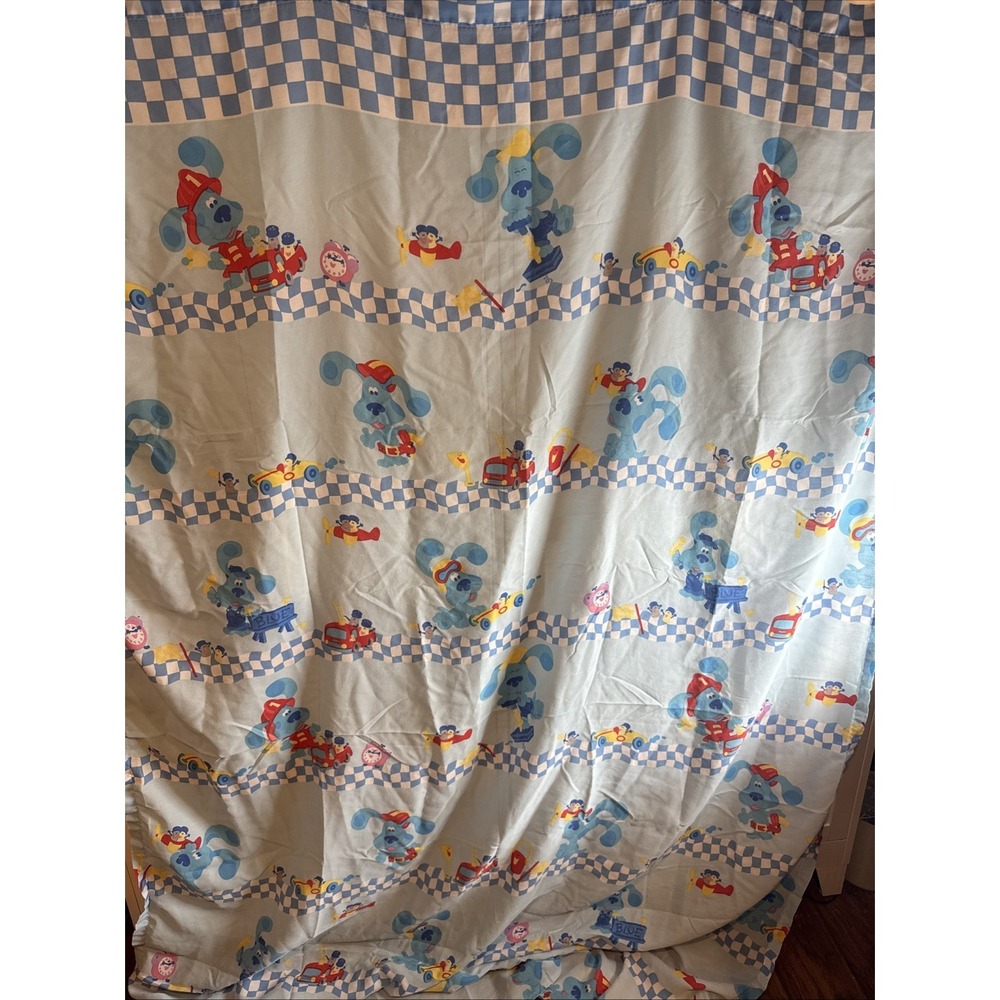 Vintage Blues Clues Flat Sheet Full Size EXCELLENT condition Fireman Cars